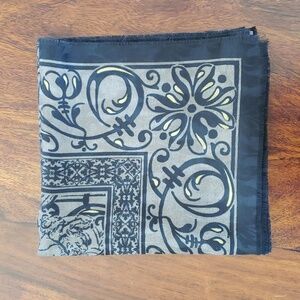 Black Gray Taupe Square Scarf Oversized